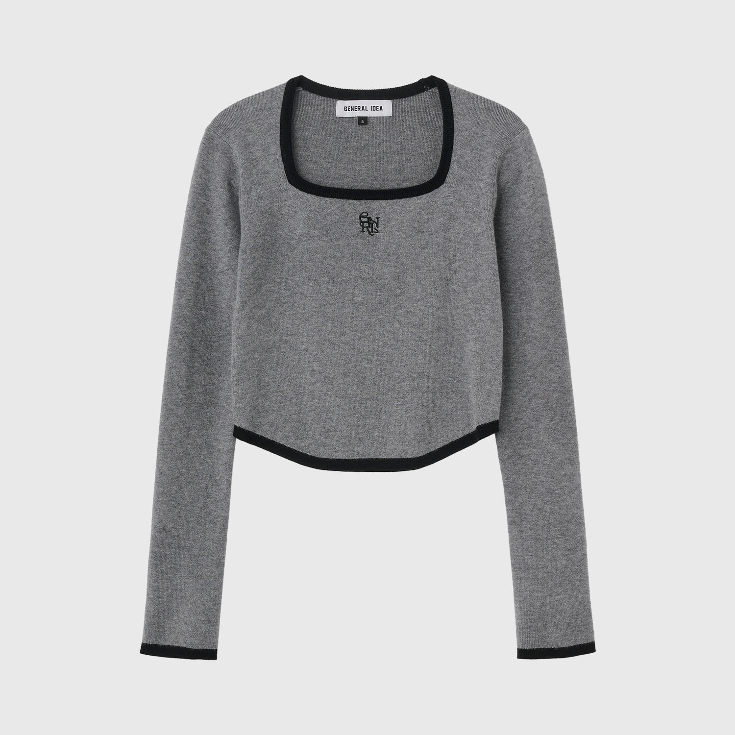 [GENERAL IDEA] SUPERFINE WOOL CONTRAST SQUARE NECK PULLOVER