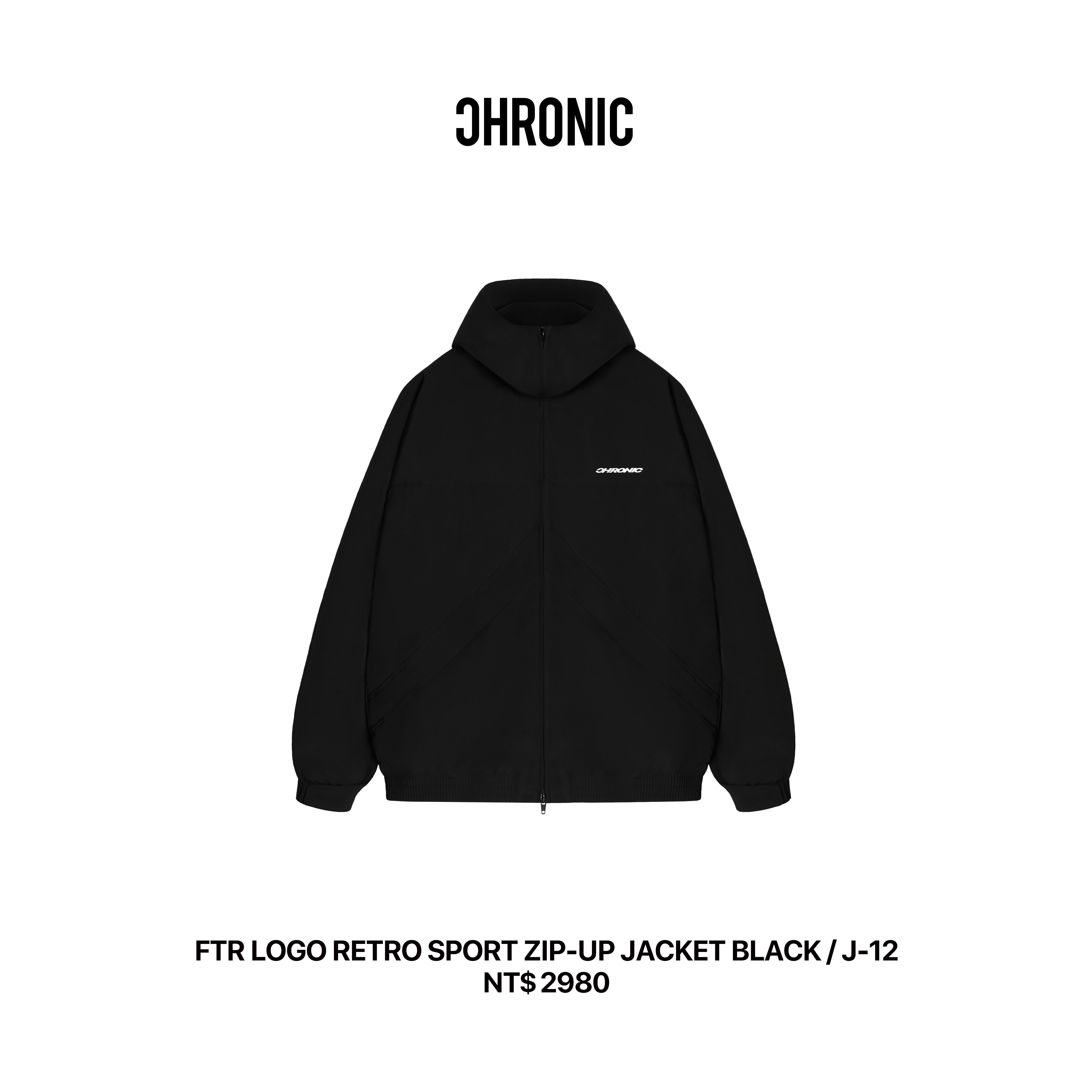 FTR LOGO RETRO SPORT ZIP-UP JACKET BLACK / J-12