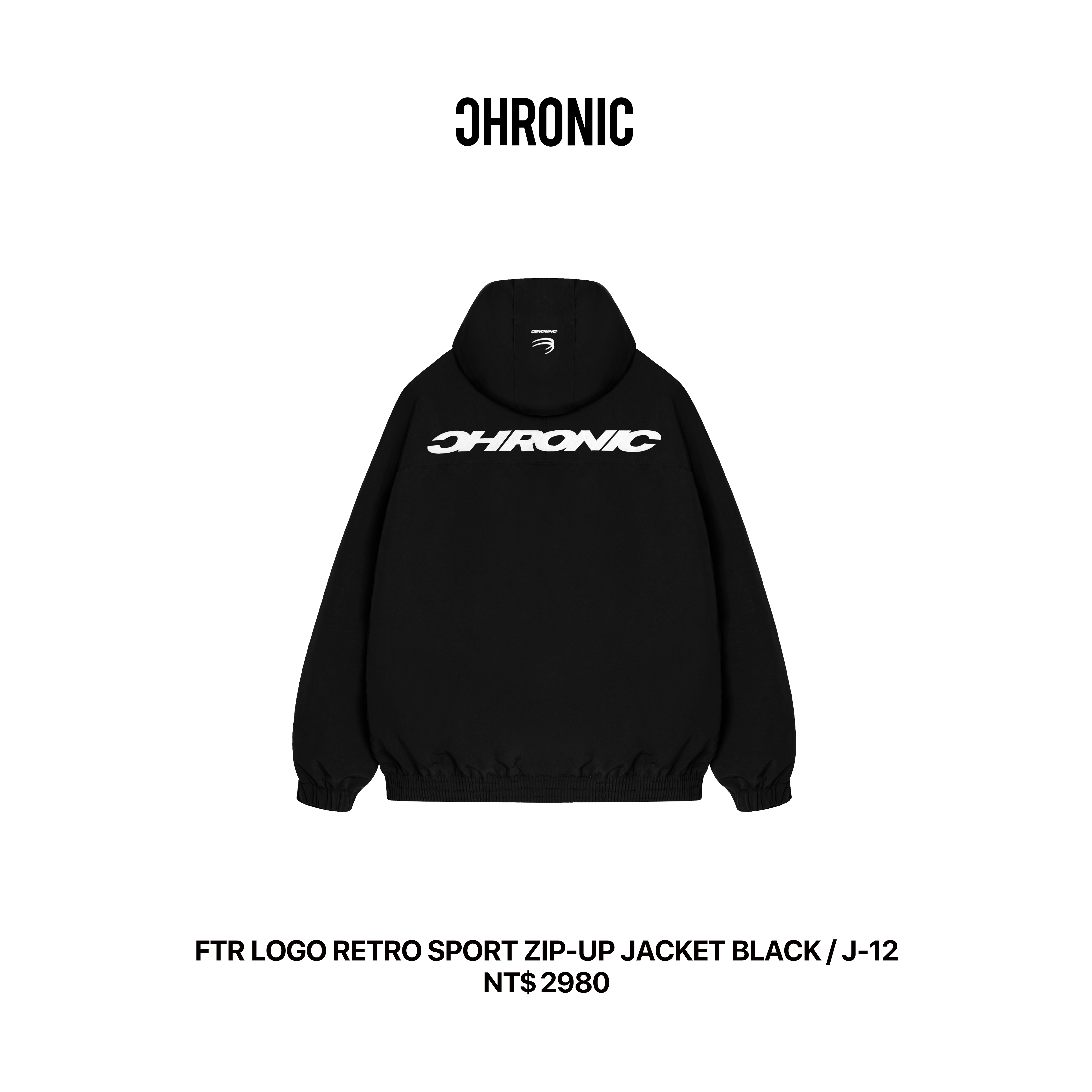 FTR LOGO RETRO SPORT ZIP-UP JACKET BLACK / J-12