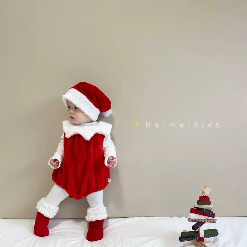 廠單 聖誕絨毛包屁連帽套裝