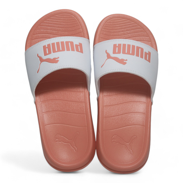 PUMA 拖鞋 POPCAT 20 白 粉橘底 運動拖鞋 女 37227943