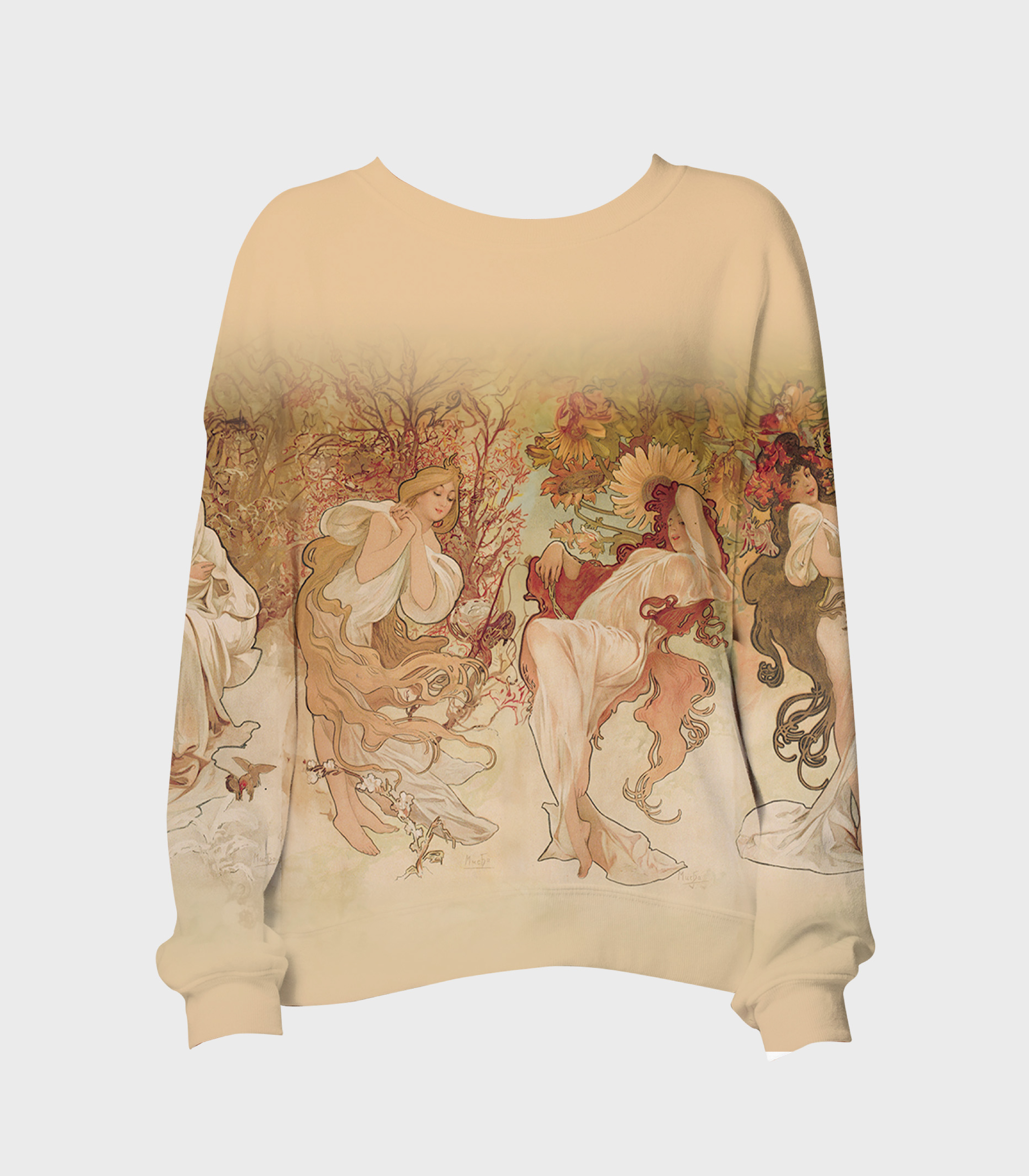 藝術名畫滿版大學T｜慕夏《四季》