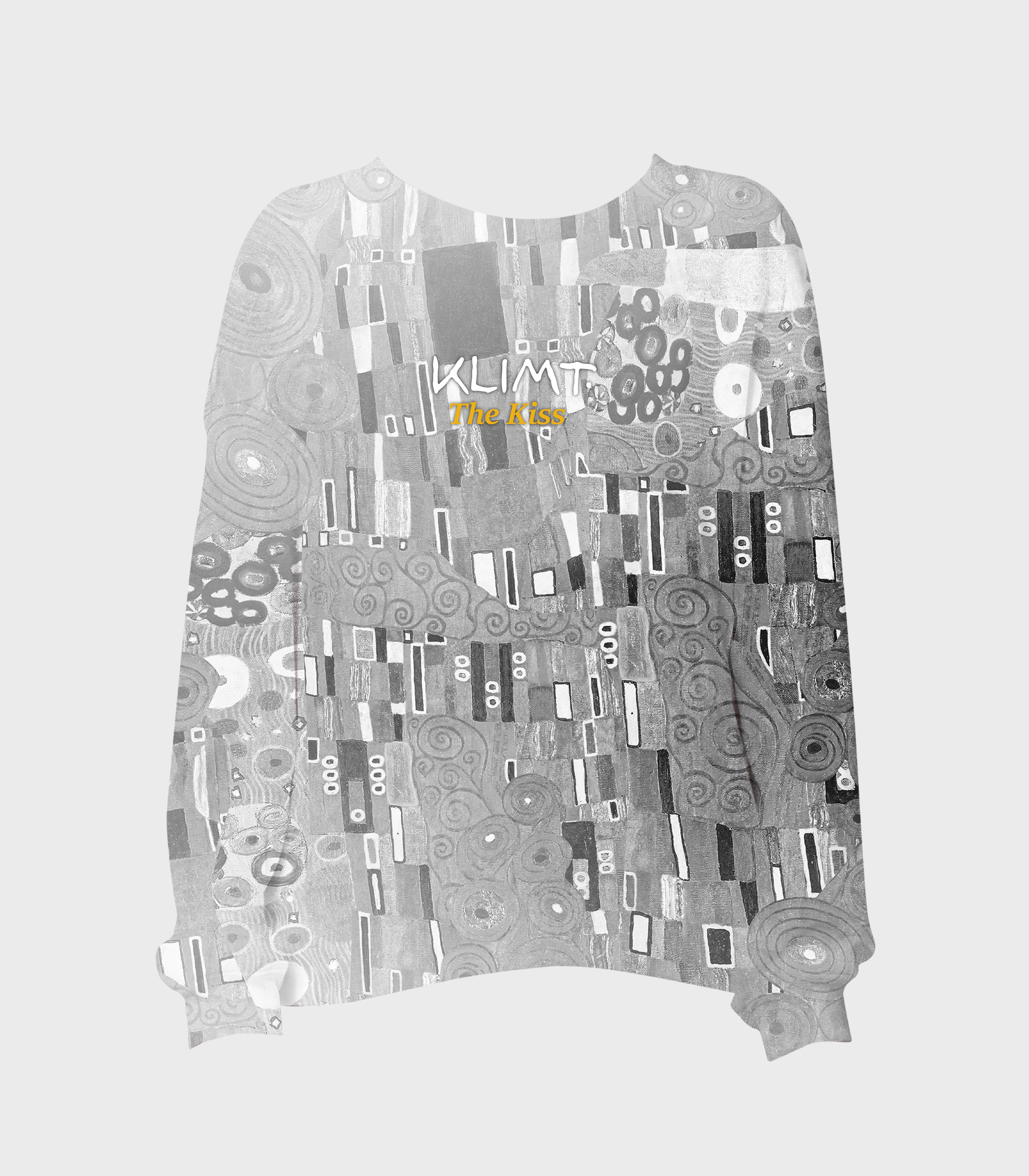 藝術名畫滿版大學T 克林姆《吻》灰