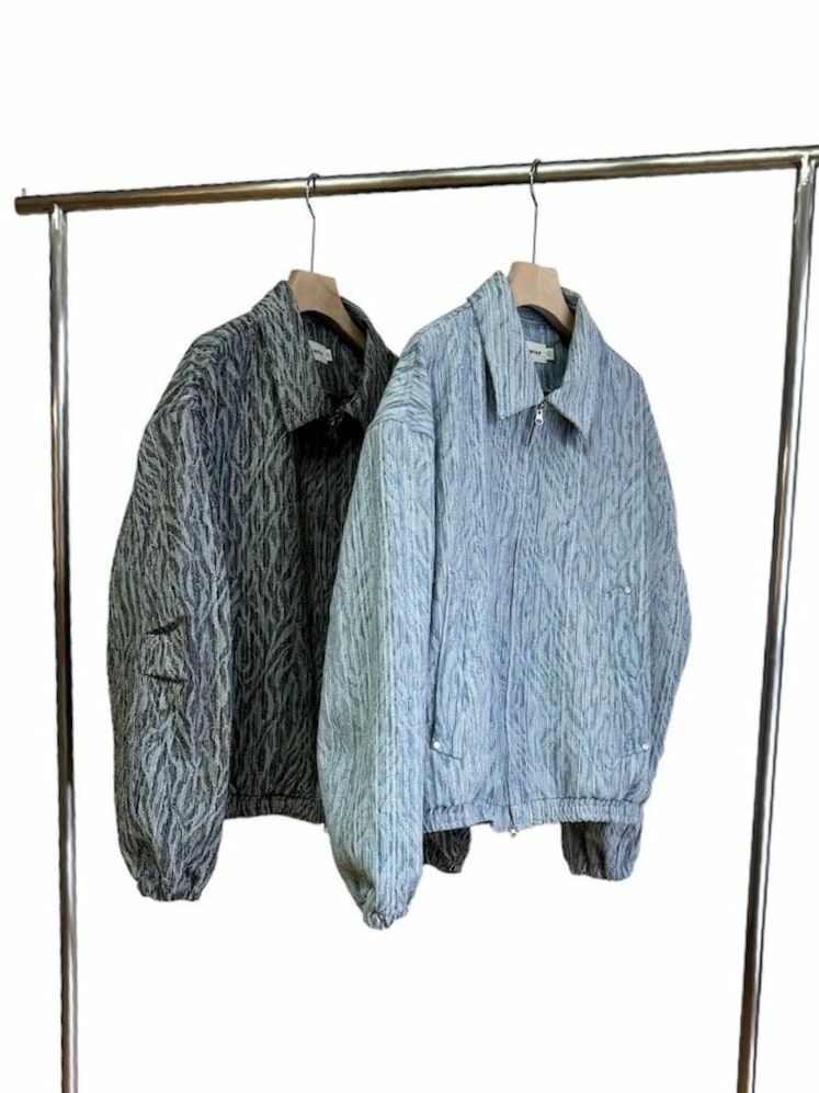 反領亂紋拉鍊外套 WTVR-001JK