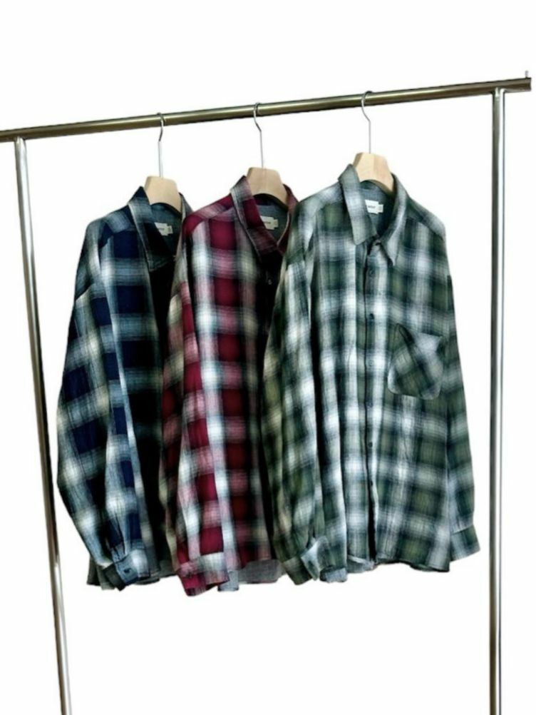 格仔長袖恤衫 WTVR-003S