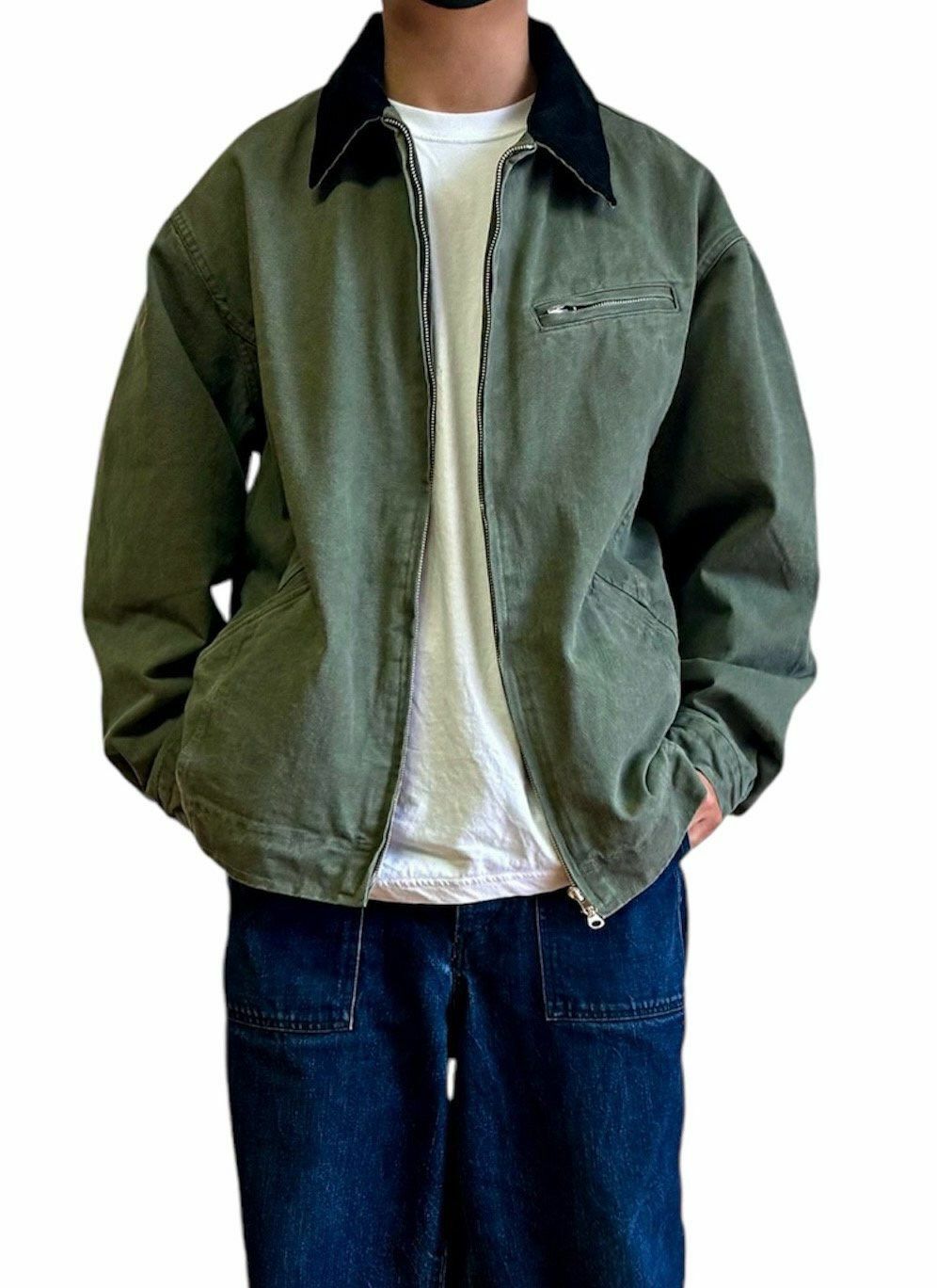 拼色反領拉鍊外套 WTVR-006JK