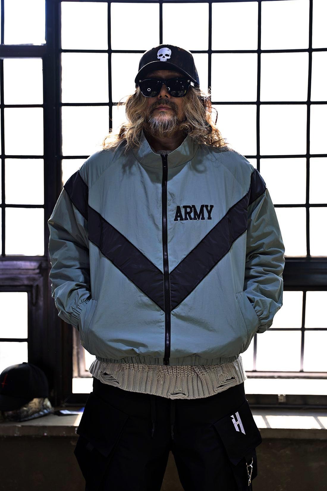 美國軍裝刺繡風衣外套