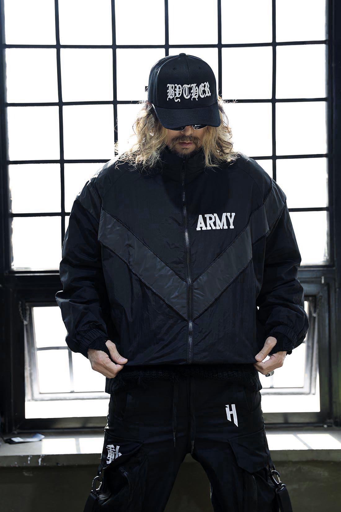 美國軍裝刺繡風衣外套