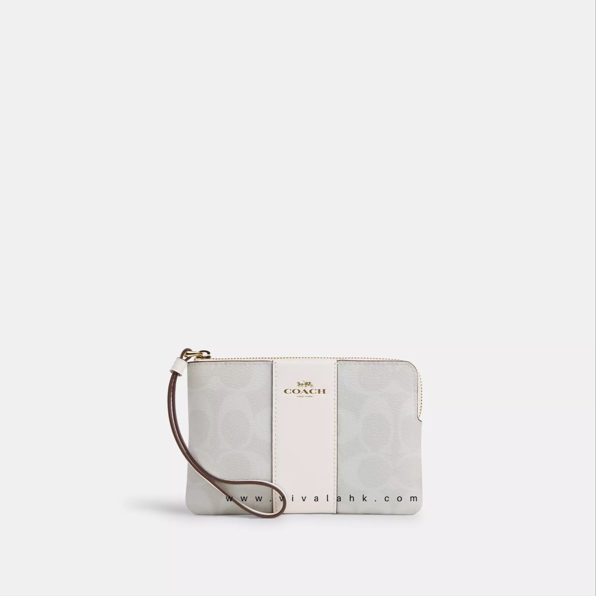 Coach - Corner Zip Wristlet In Signature Canvas (CS602)