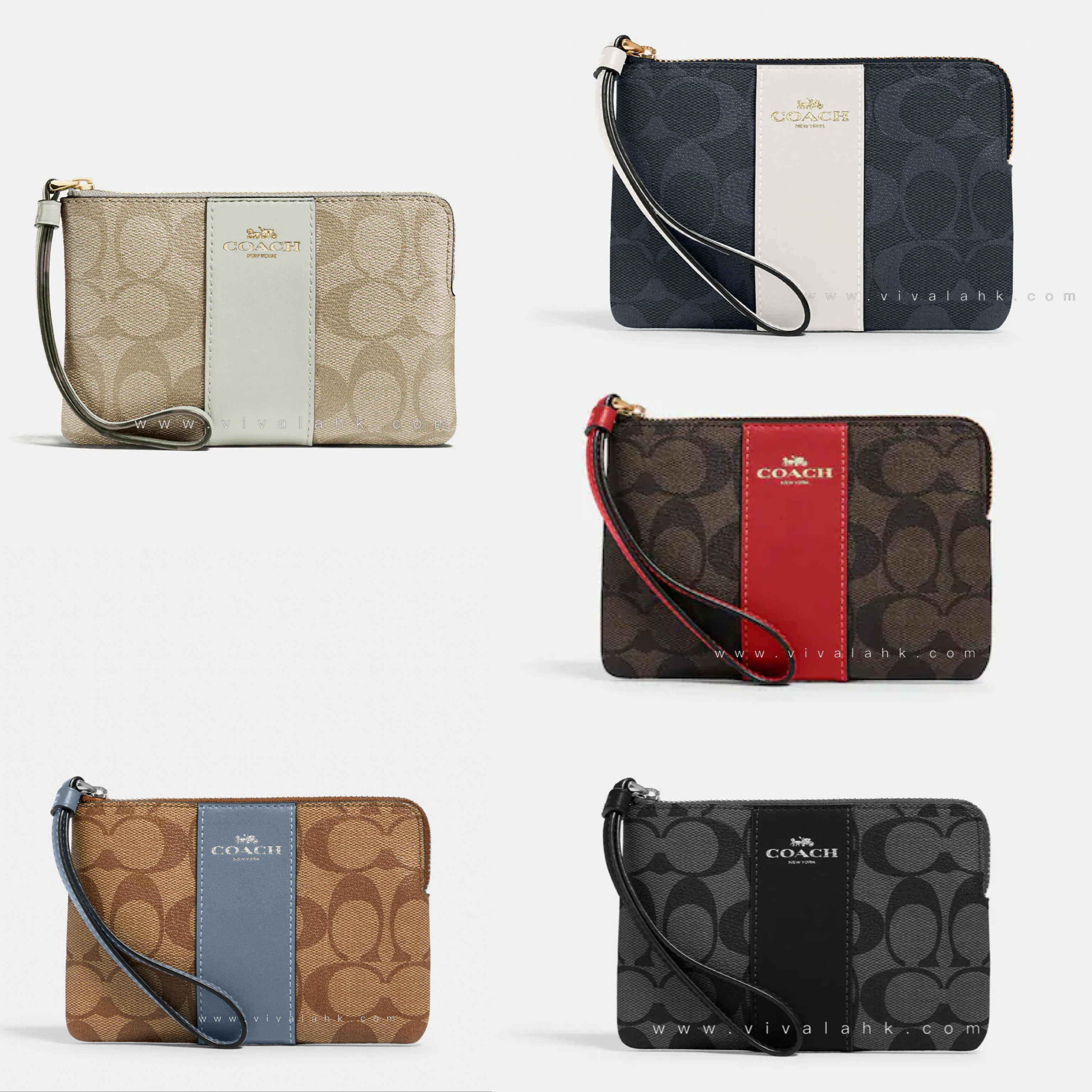 Coach - Corner Zip Wristlet In Signature Canvas (58035)