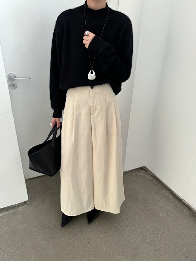 秋冬燈心絨腰鬆緊闊腿褲-現貨