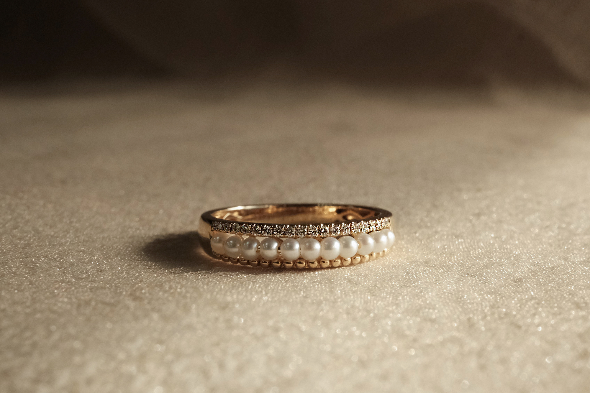 14K,天然珍珠,天然鑽石,真鑽,純K,戒指