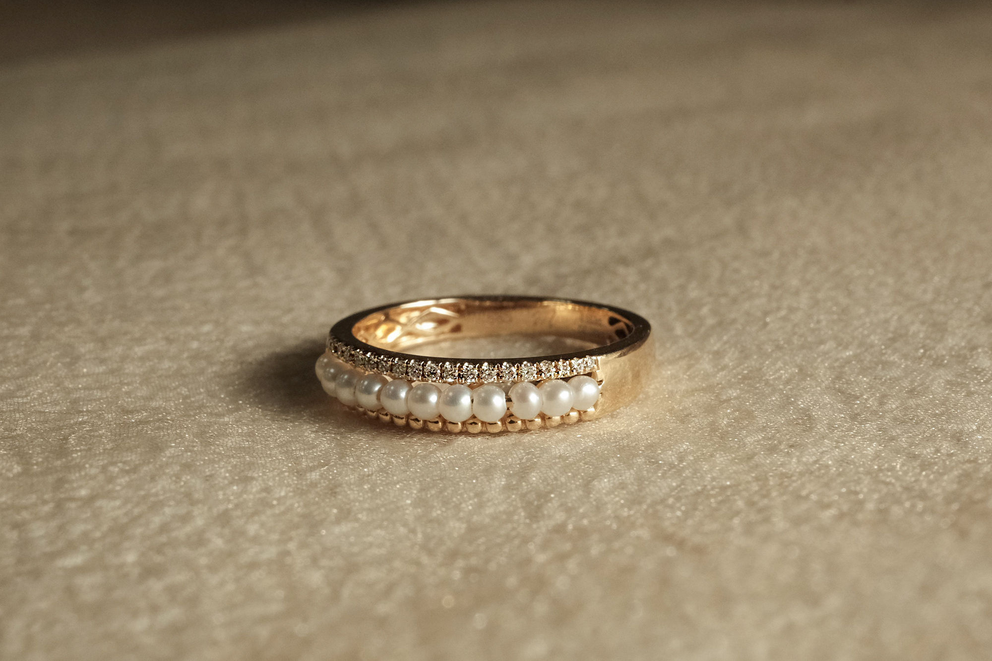 14K,天然珍珠,天然鑽石,真鑽,純K,戒指