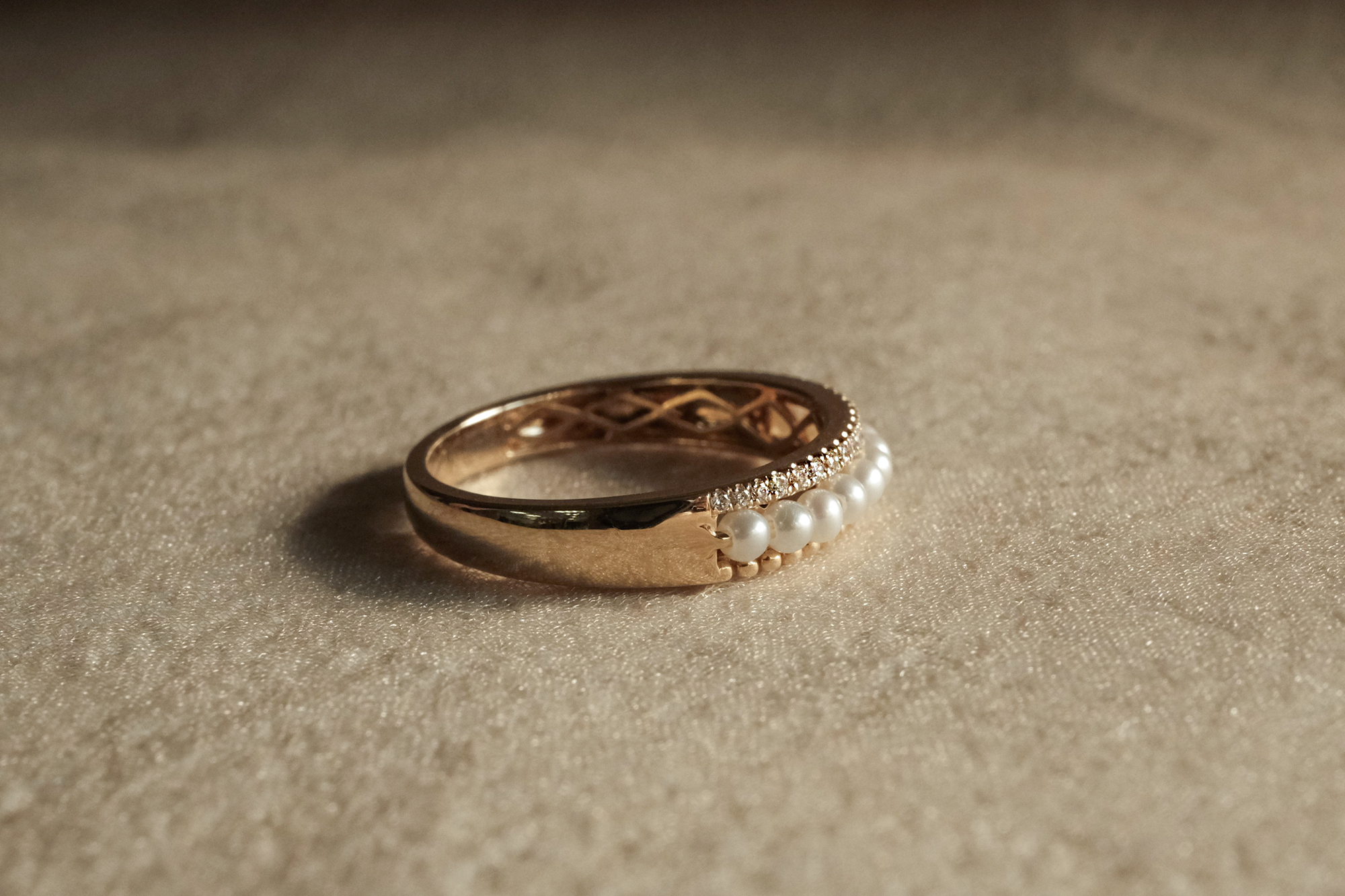 14K,天然珍珠,天然鑽石,真鑽,純K,戒指