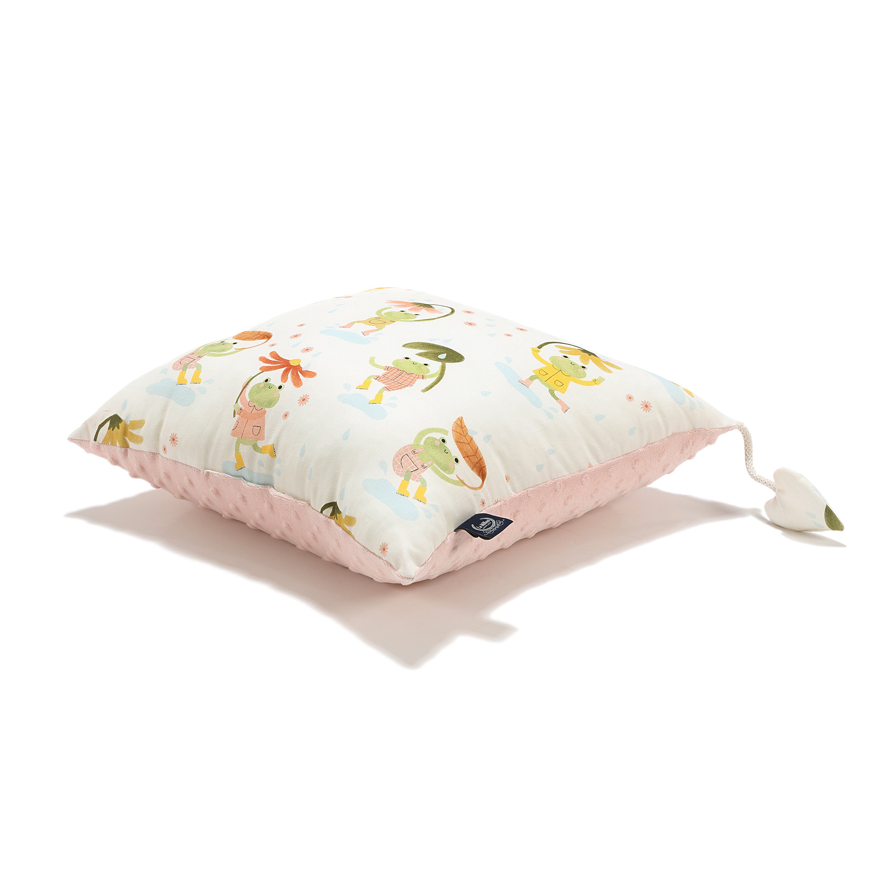 La Millou波蘭 豆豆抱枕｜雨點荷葉蛙｜粉嫩氣質膚