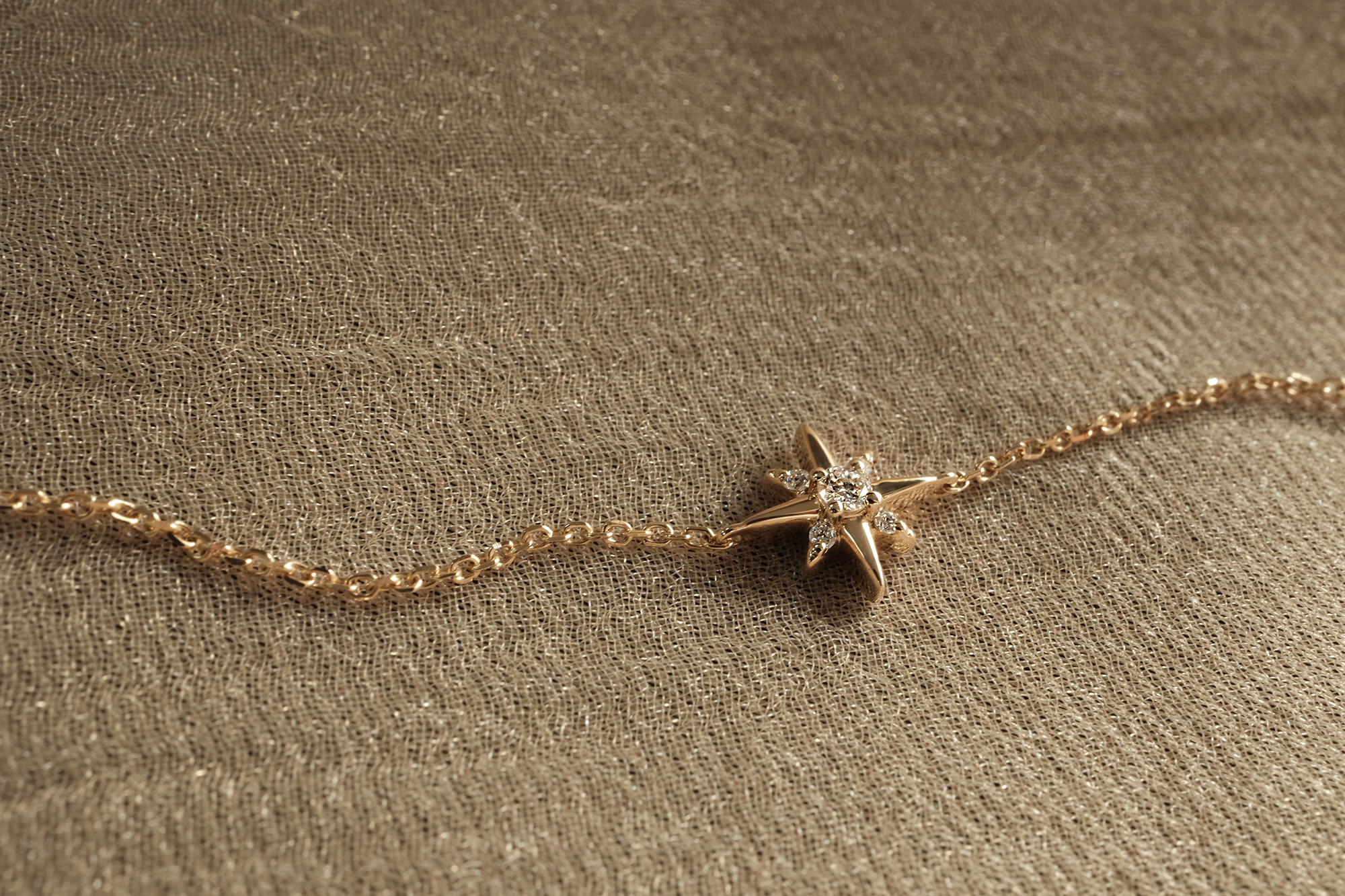 14K,純K,手鍊,輕奢珠寶,天然鑽石,真鑽,星芒,星星