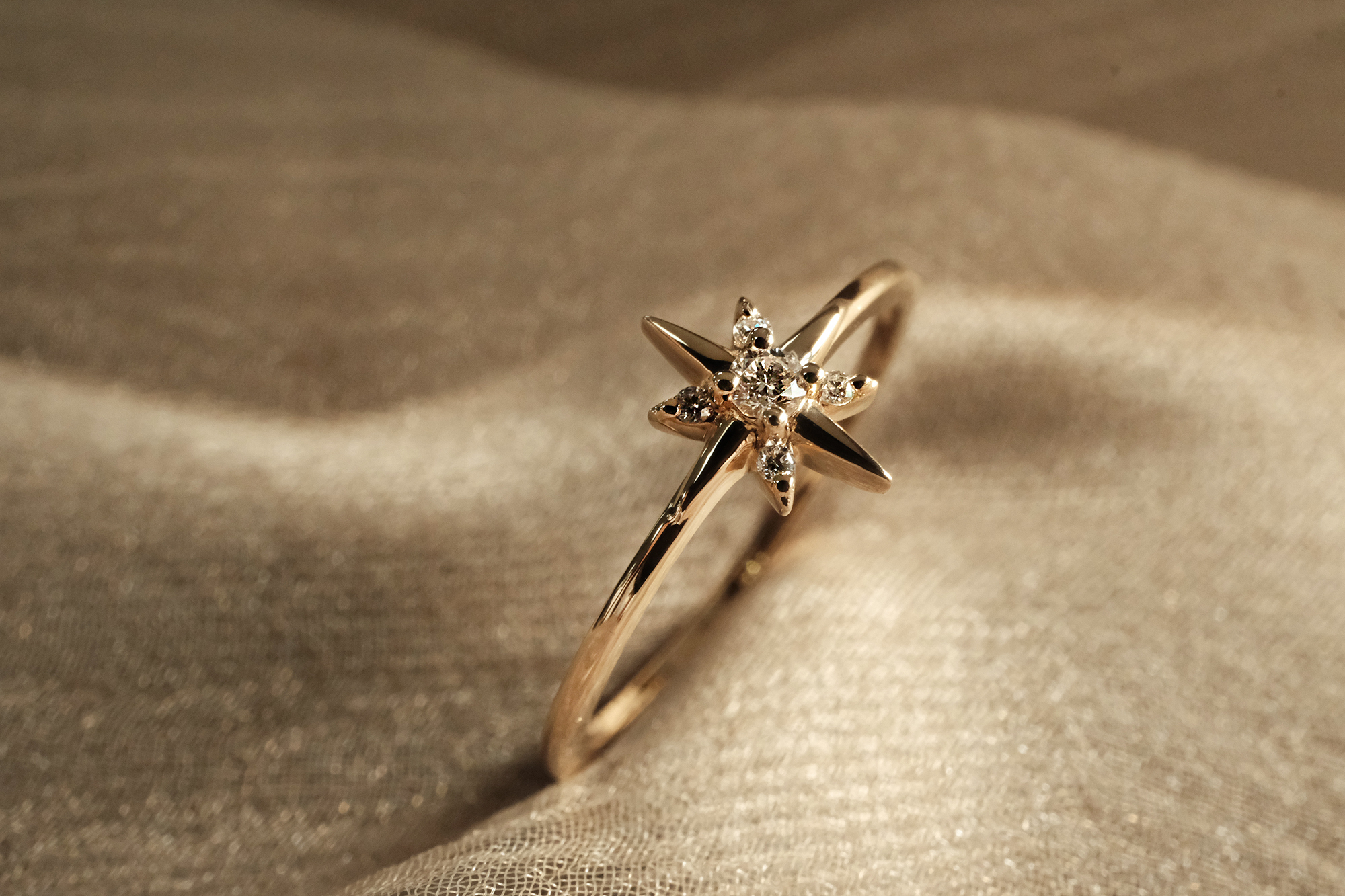 14K,純K,戒指,輕奢珠寶,天然鑽石,真鑽,星芒,星星