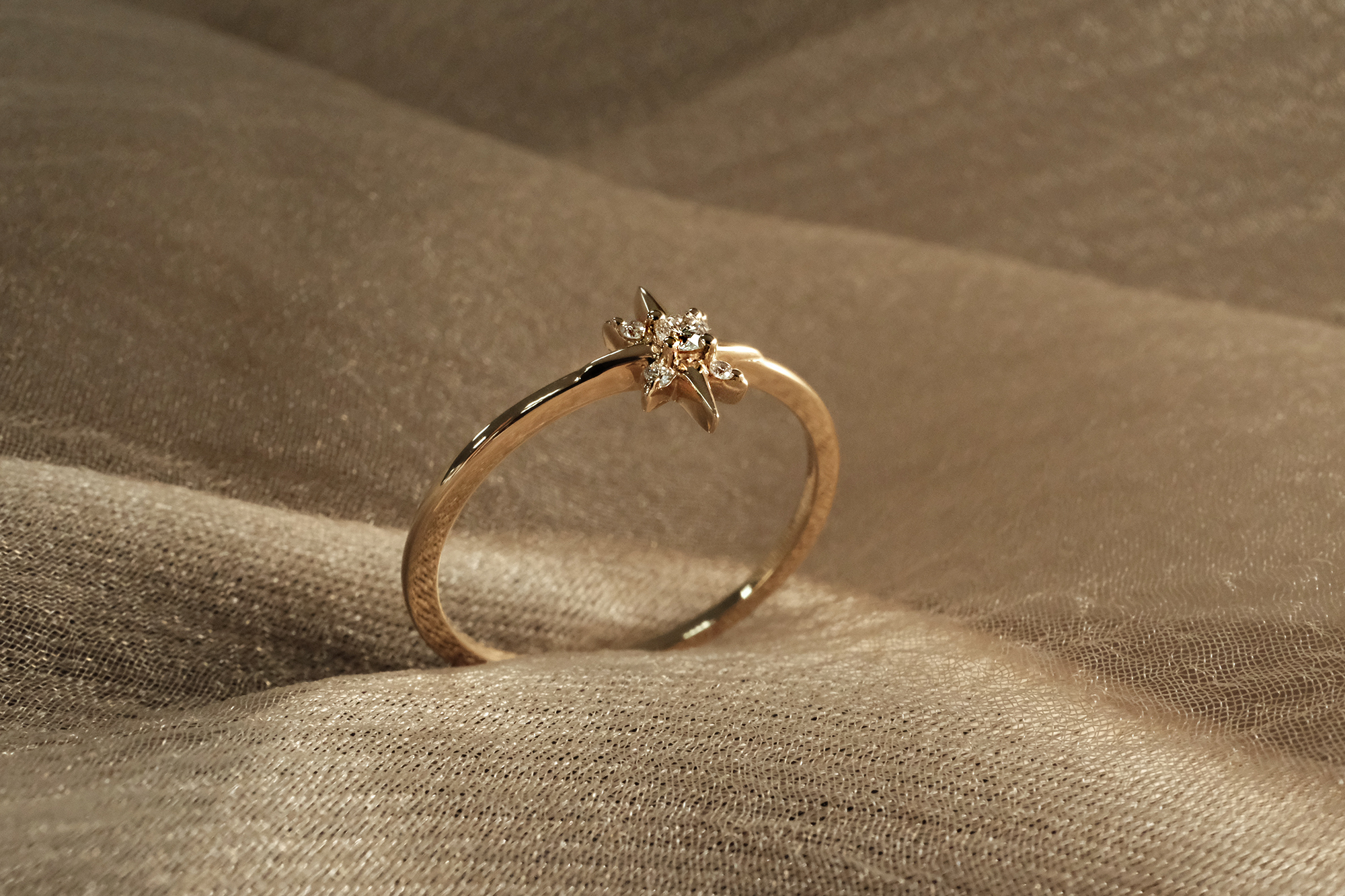 14K,純K,戒指,輕奢珠寶,天然鑽石,真鑽,星芒,星星