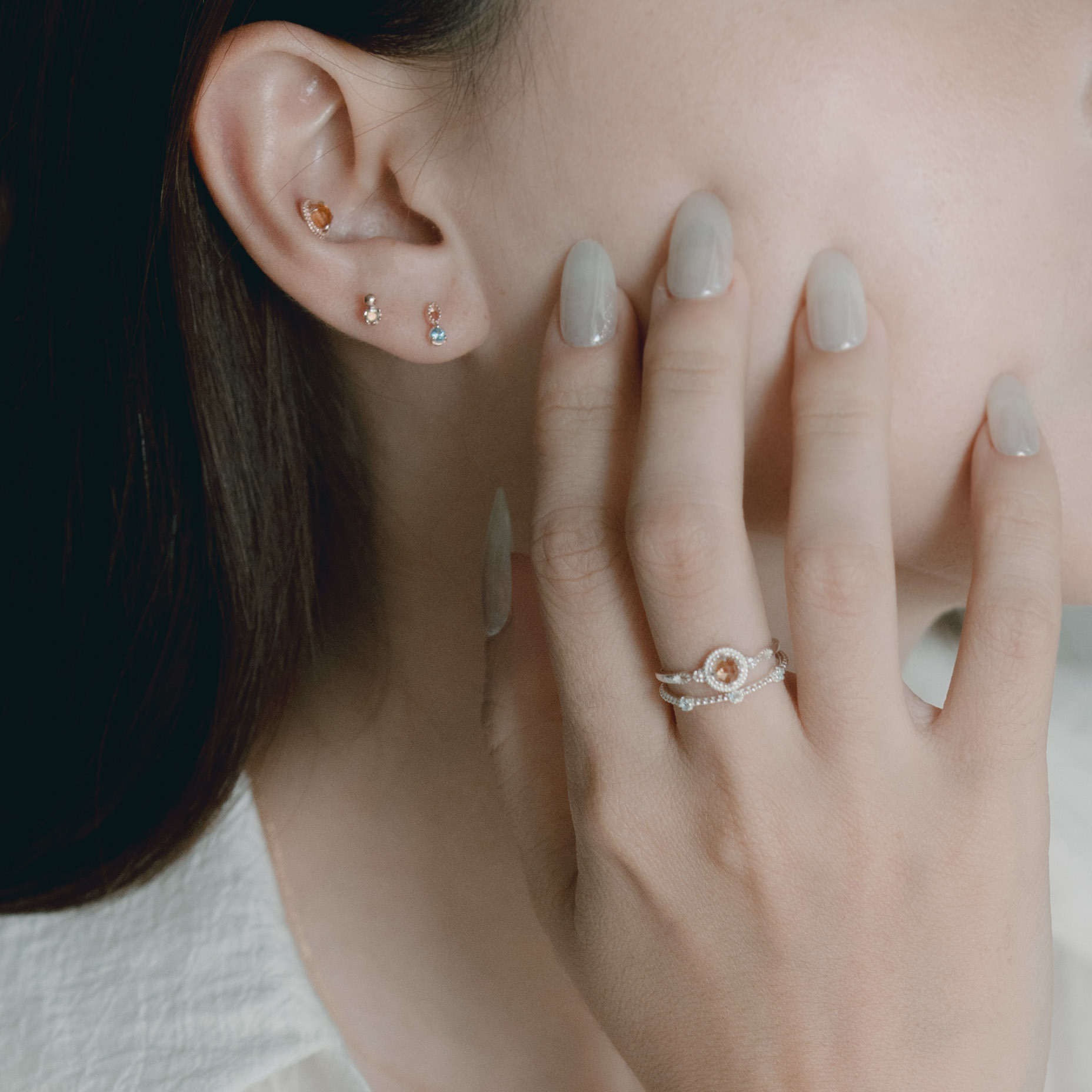 藍色系點點寶石戒指