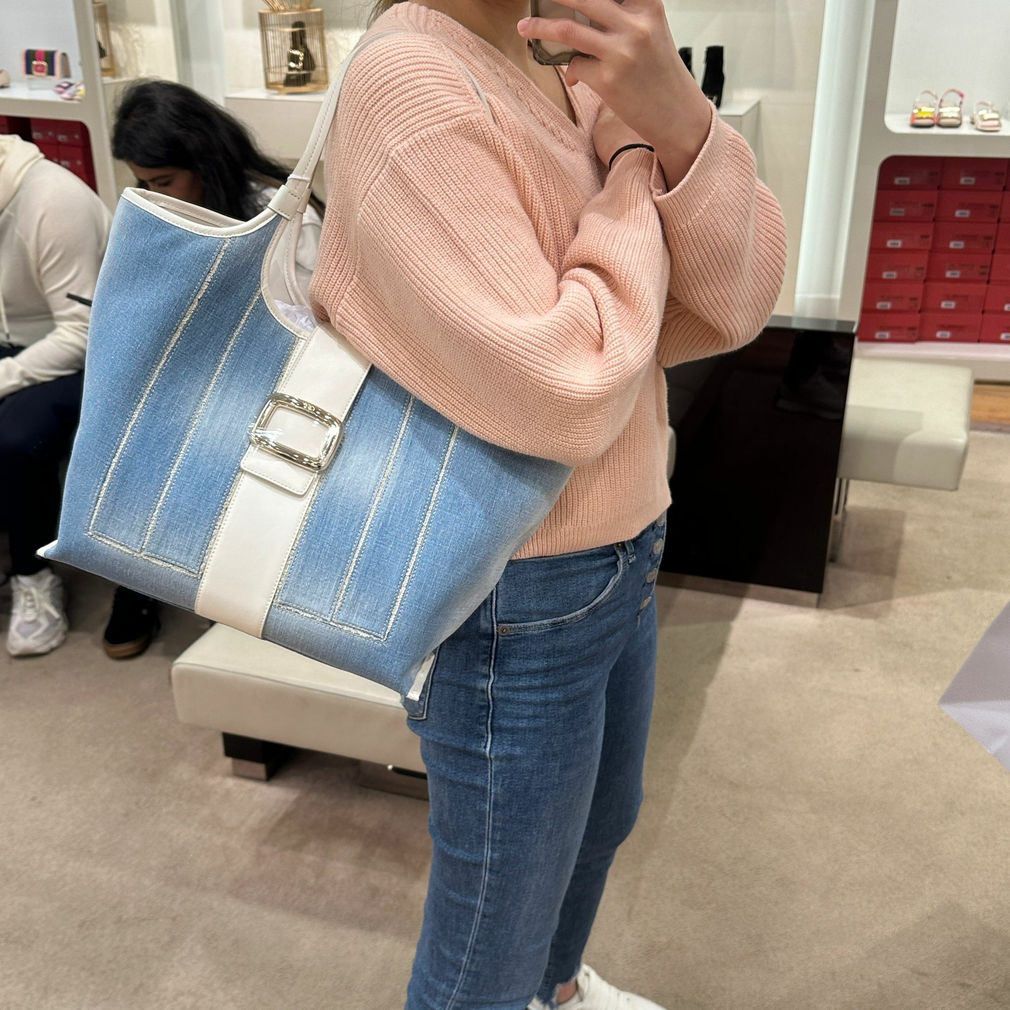 Roger Vivier RV grand Vivier choc tote bag