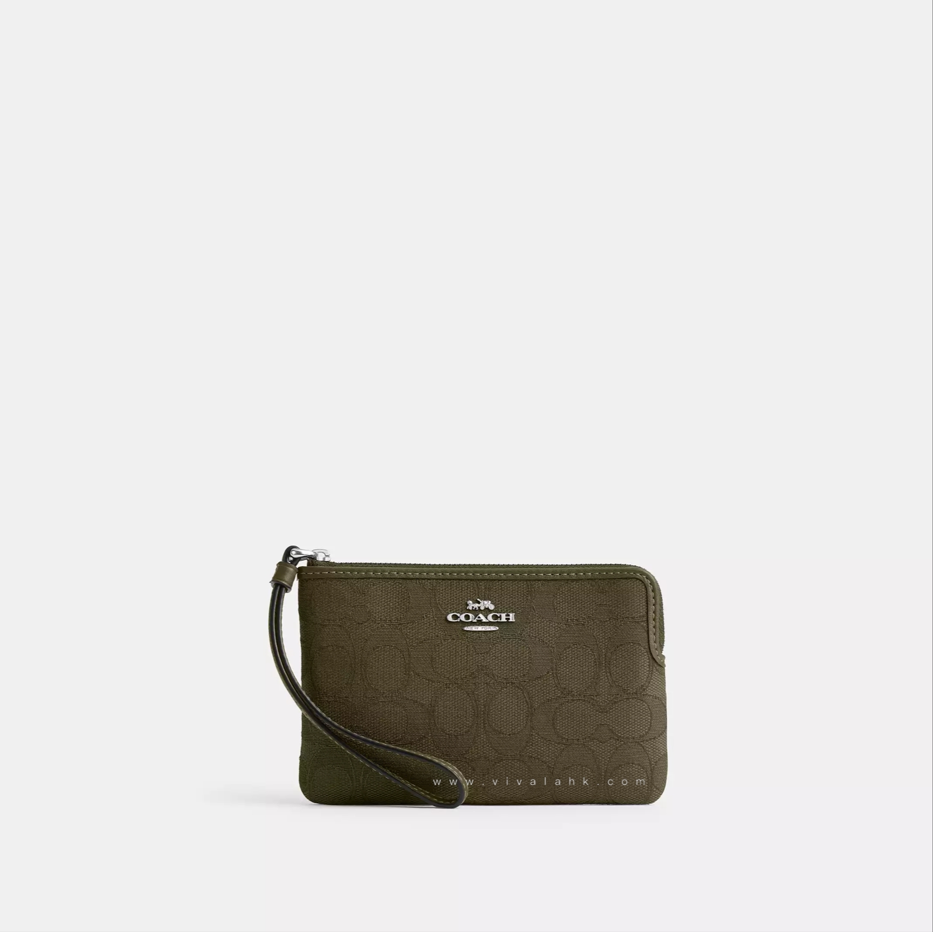 Coach - Corner Zip Wristlet In Signature Jacquard (CW862)