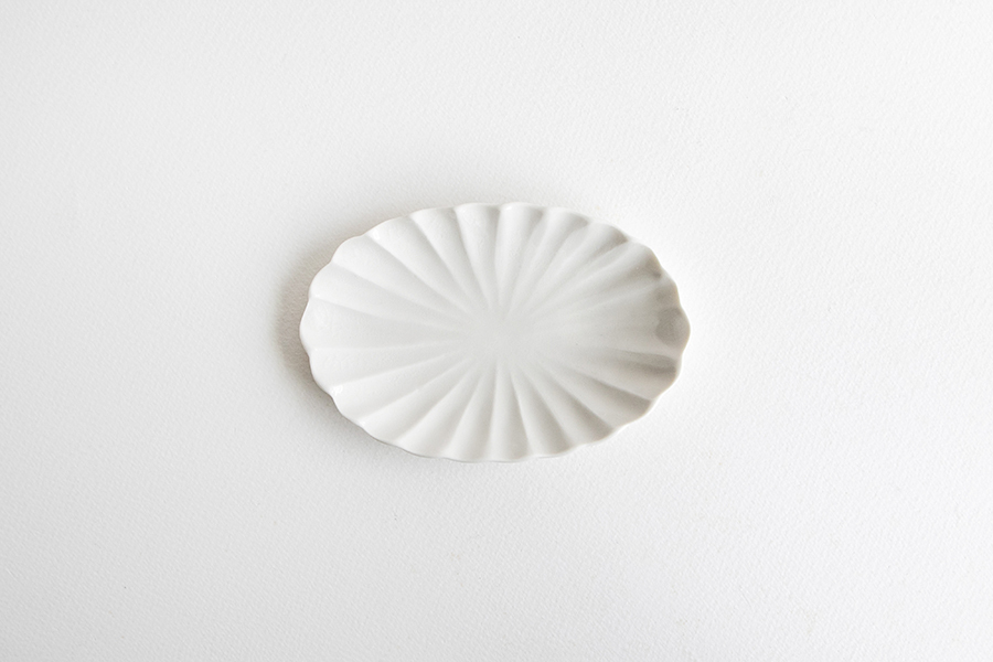 角田淳 - 輪花橢圓皿 / 小