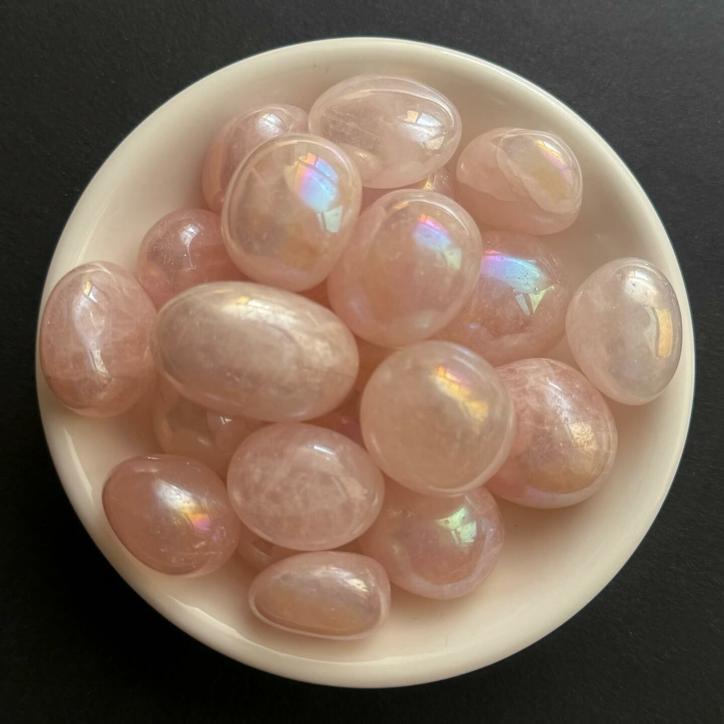 [原石] 天然粉晶 鍍彩加工 水晶滾石