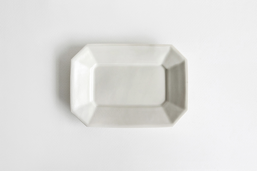 角田淳 - 隅切皿 / 小 / 奶油