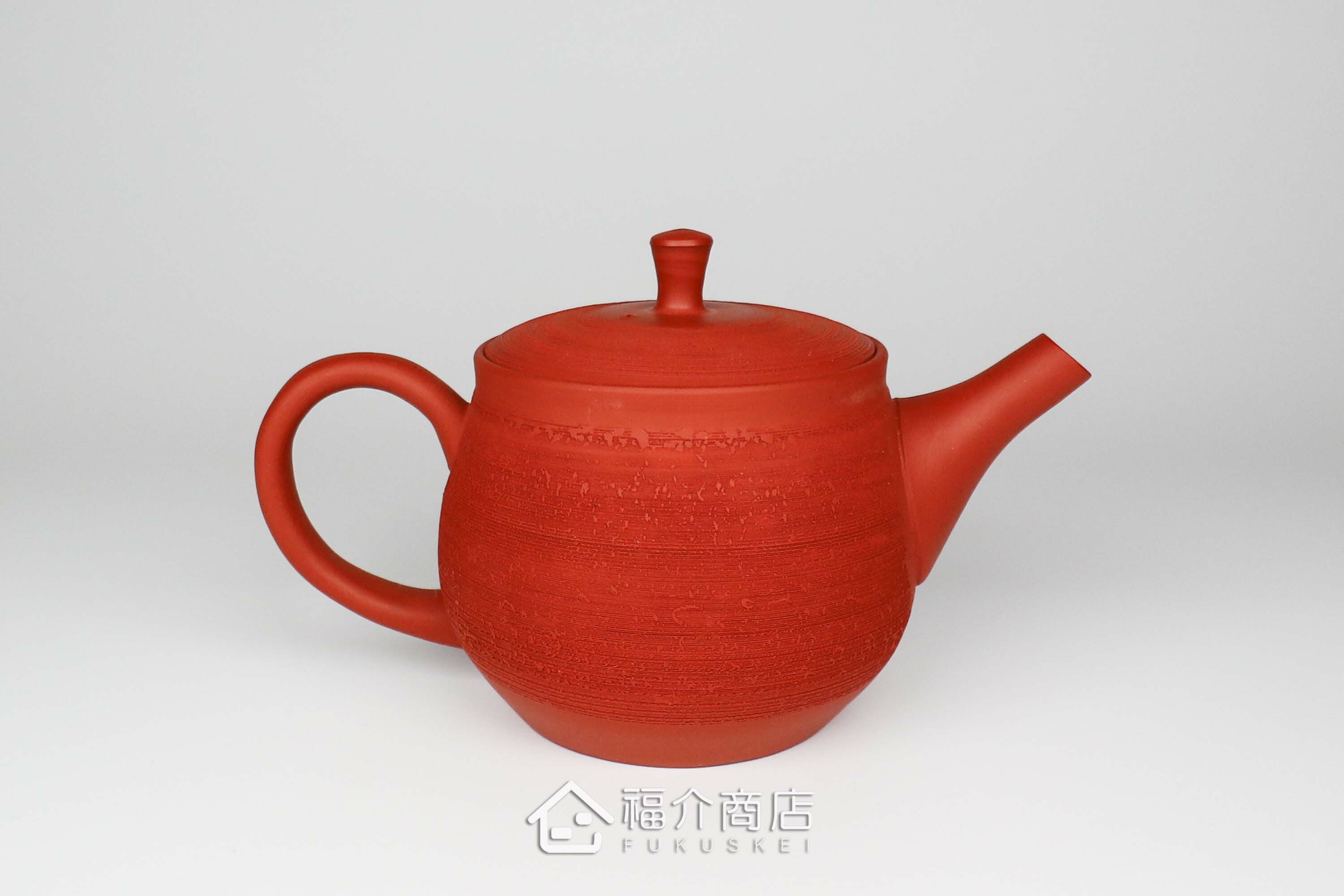 泡茶用的270ml朱紅色松皮造型陶壺