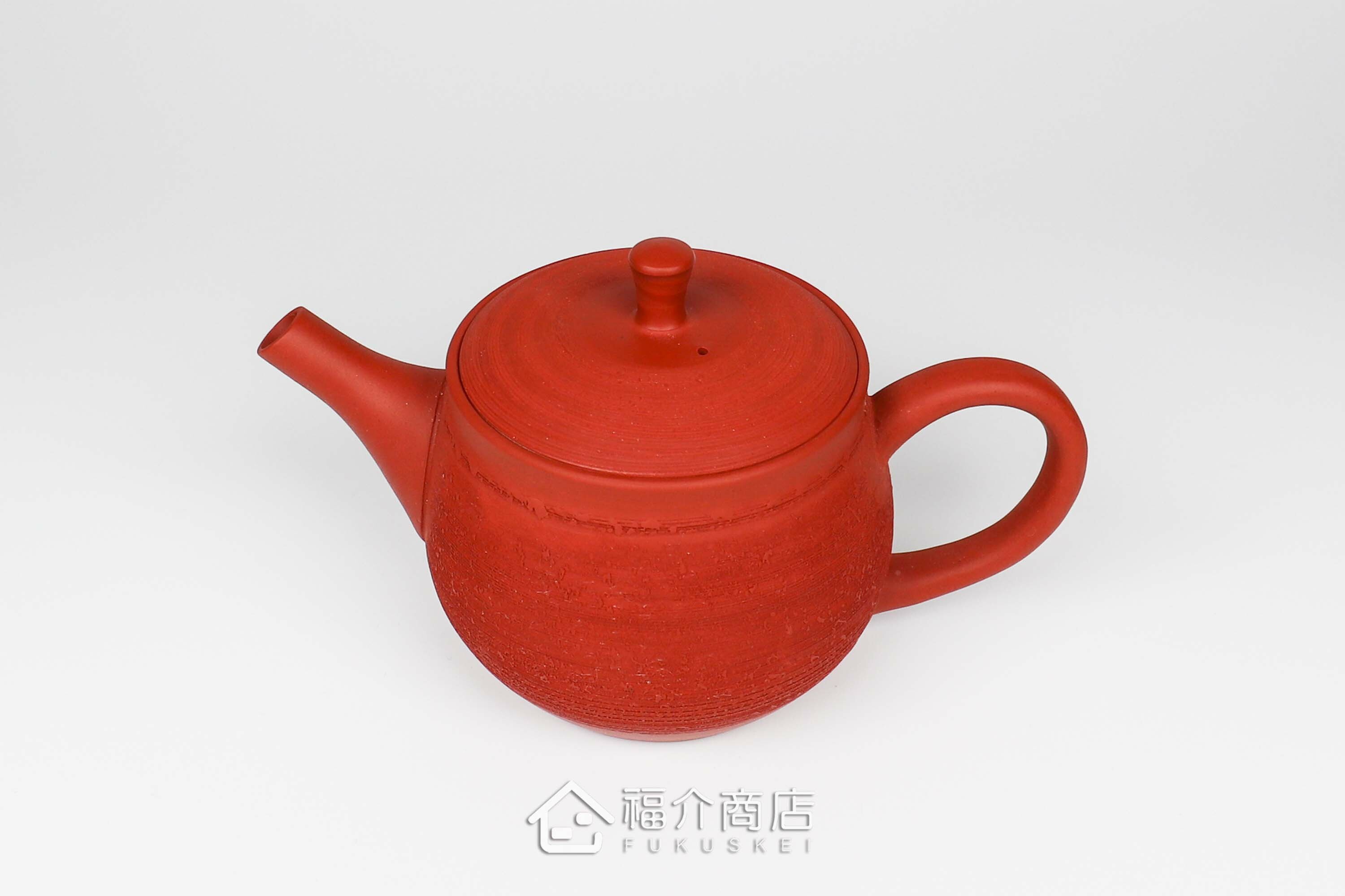 泡茶用的270ml朱紅色松皮造型陶壺