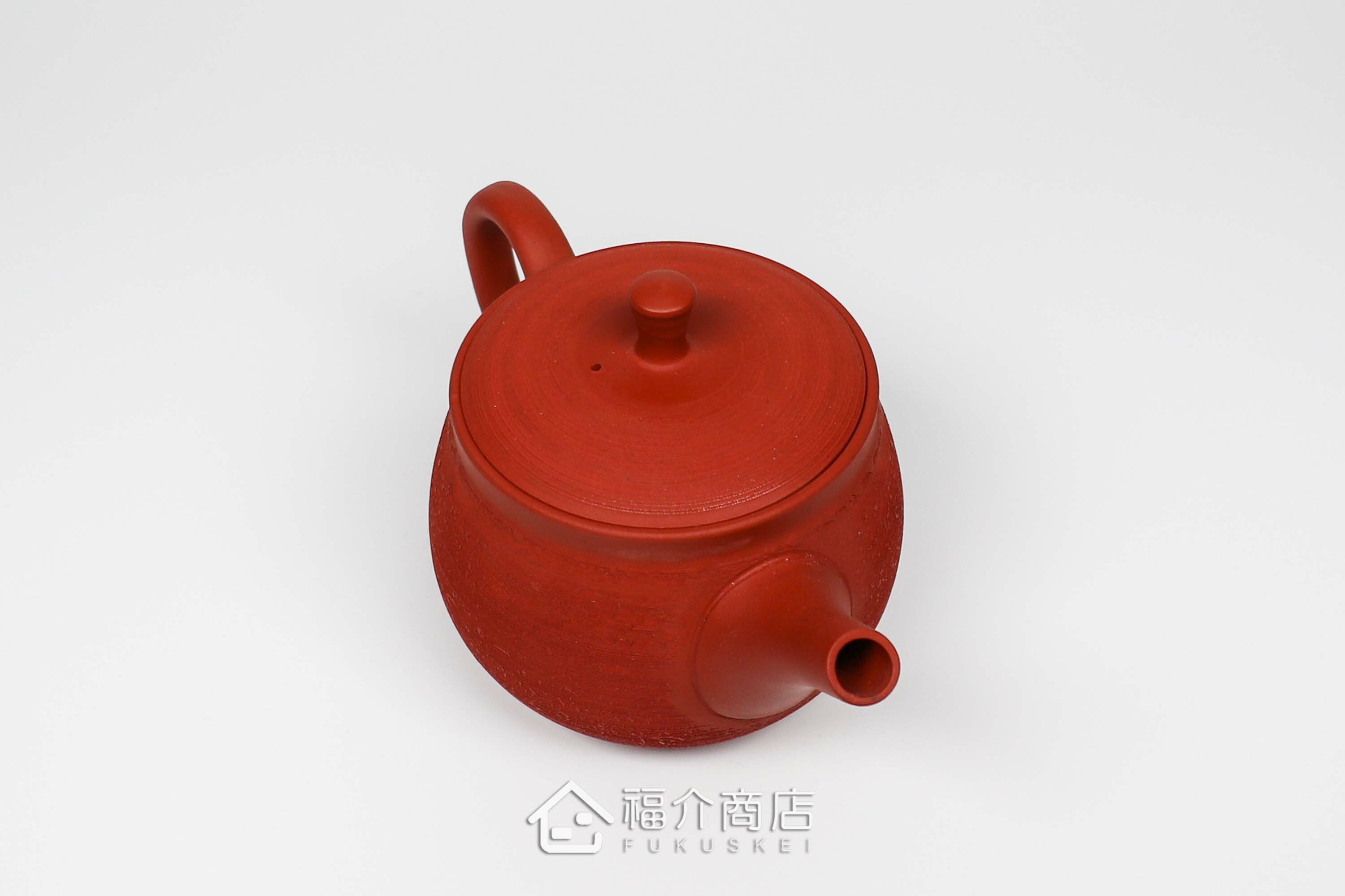 泡茶用的270ml朱紅色松皮造型陶壺