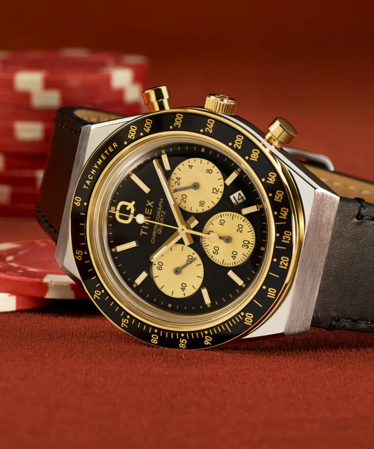 萬年鐘錶 - TIMEX 天美時   Q-Timex  歐洲賽道經典精緻呈現三眼計時男錶  TW2W64300  timex Q  錶徑40MM