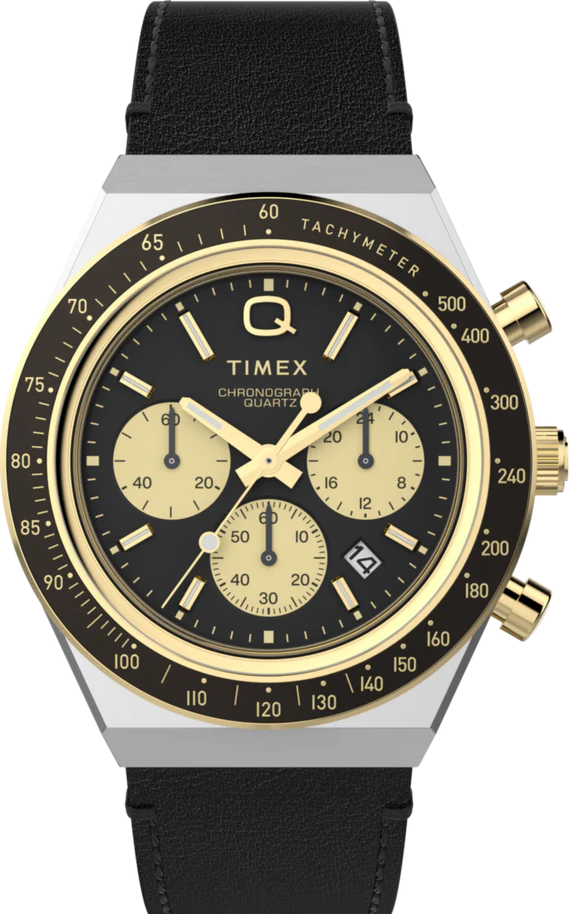 萬年鐘錶 - TIMEX 天美時   Q-Timex  歐洲賽道經典精緻呈現三眼計時男錶  TW2W64300  timex Q  錶徑40MM