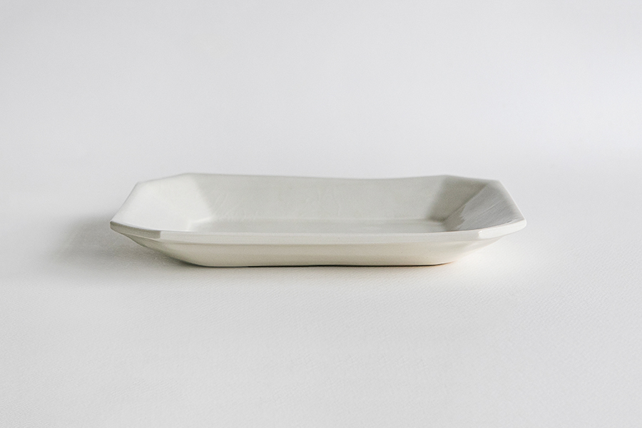 角田淳 - 隅切皿 / 中 / 奶油