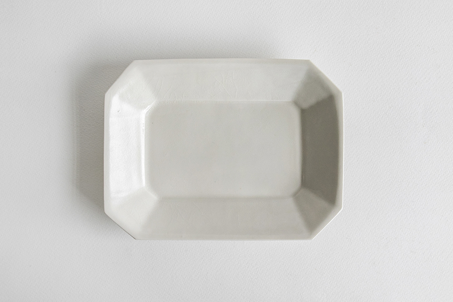 角田淳 - 隅切皿 / 中 / 奶油