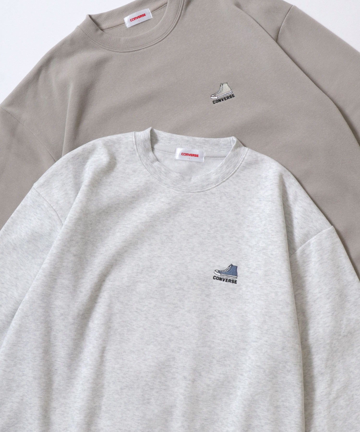 🇯🇵 CONVERSE  帆布鞋小標 刺繡LOGO 拉絨 大學T 衛衣 長袖 秋冬 多色 / 現貨✨