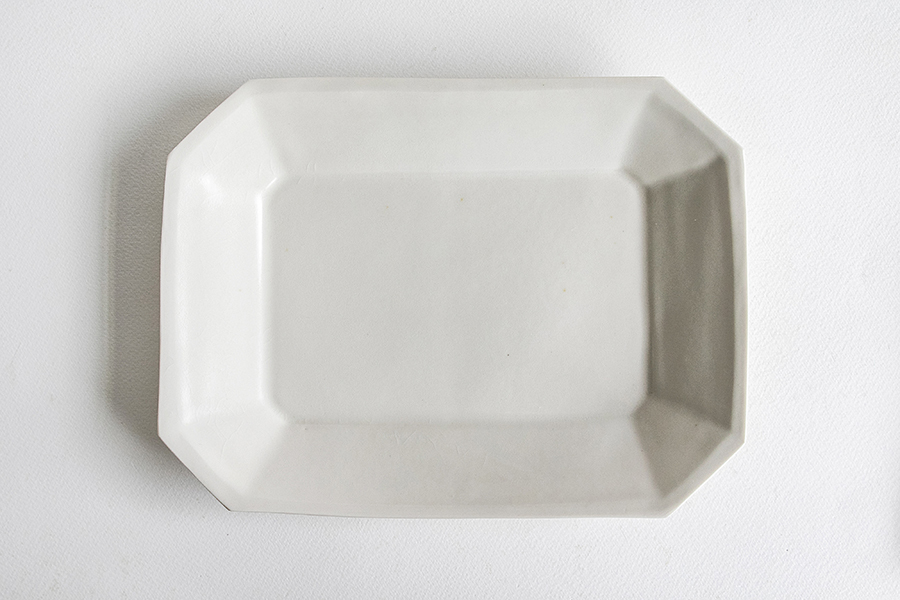 角田淳 - 隅切皿 / 大 / 奶油
