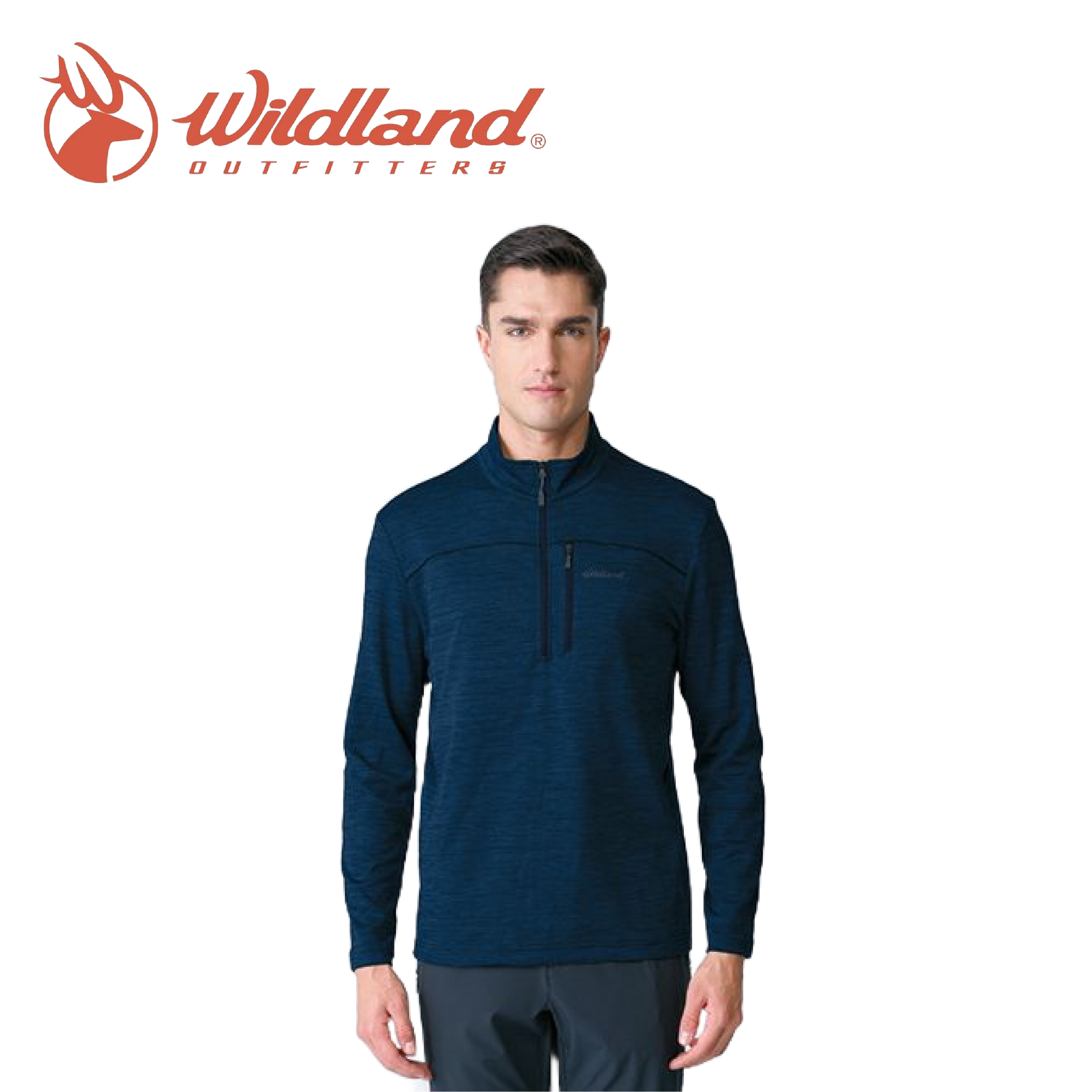 Wildland 荒野 拉鍊鬆餅格保暖機能衣 男款 (3色) 出國/旅行/日常/秋冬 12WB12618