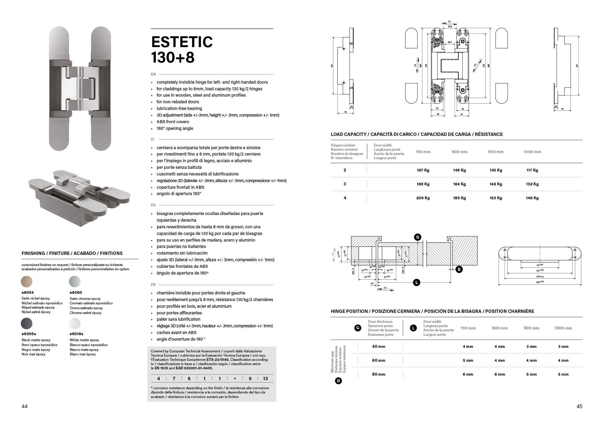 cemom 130kg 大門暗鉸 - datasheet