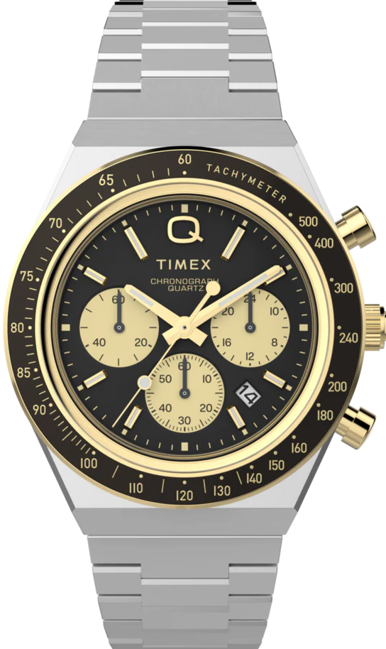 萬年鐘錶 - TIMEX 天美時   Q-Timex  歐洲賽道經典精緻呈現三眼計時男錶  TW2W64200   timex Q  錶徑40MM