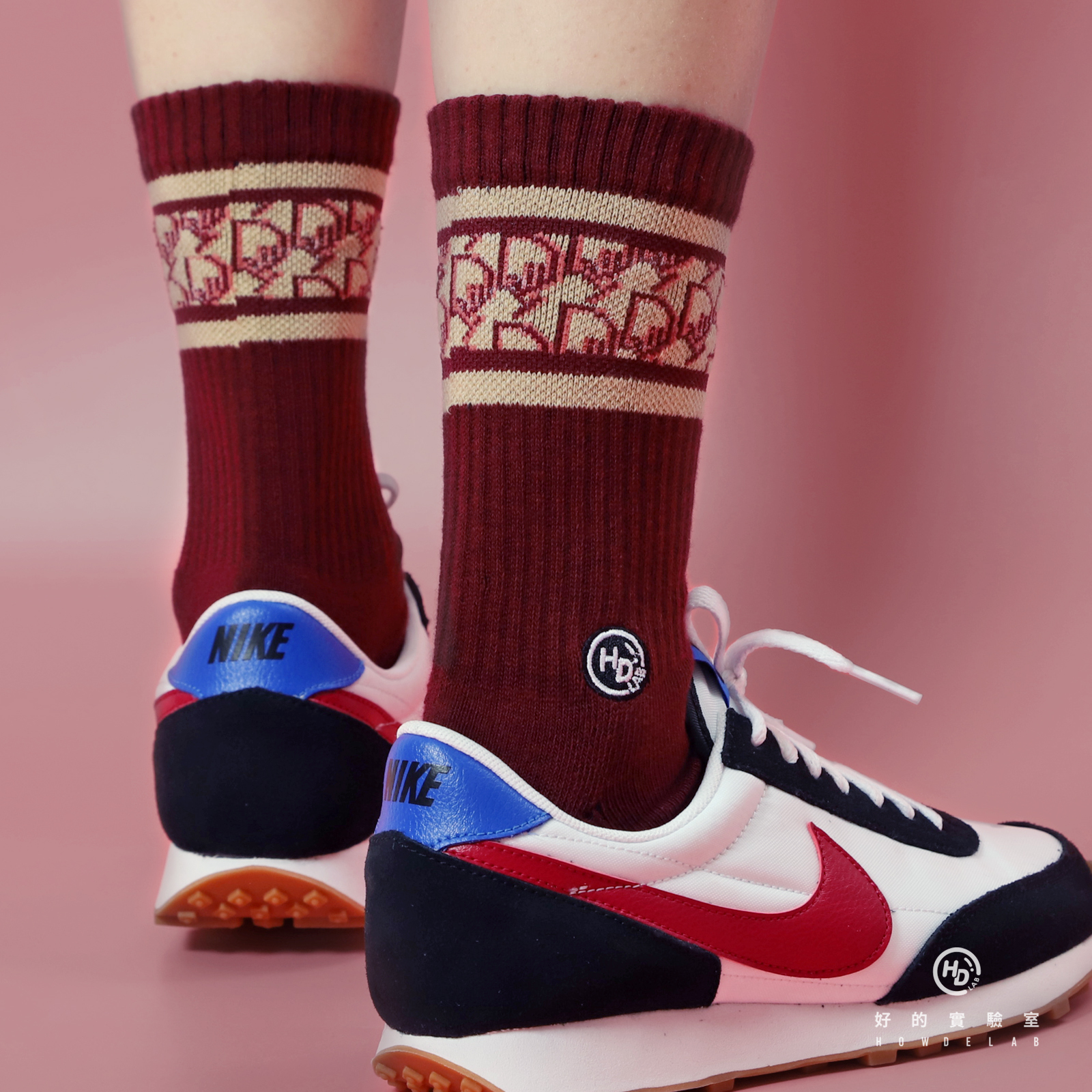 HOWDE LAB Classic Socks " Red Wine" Daily 酒紅色 中高筒襪 男女 長襪【20SS03-WN】