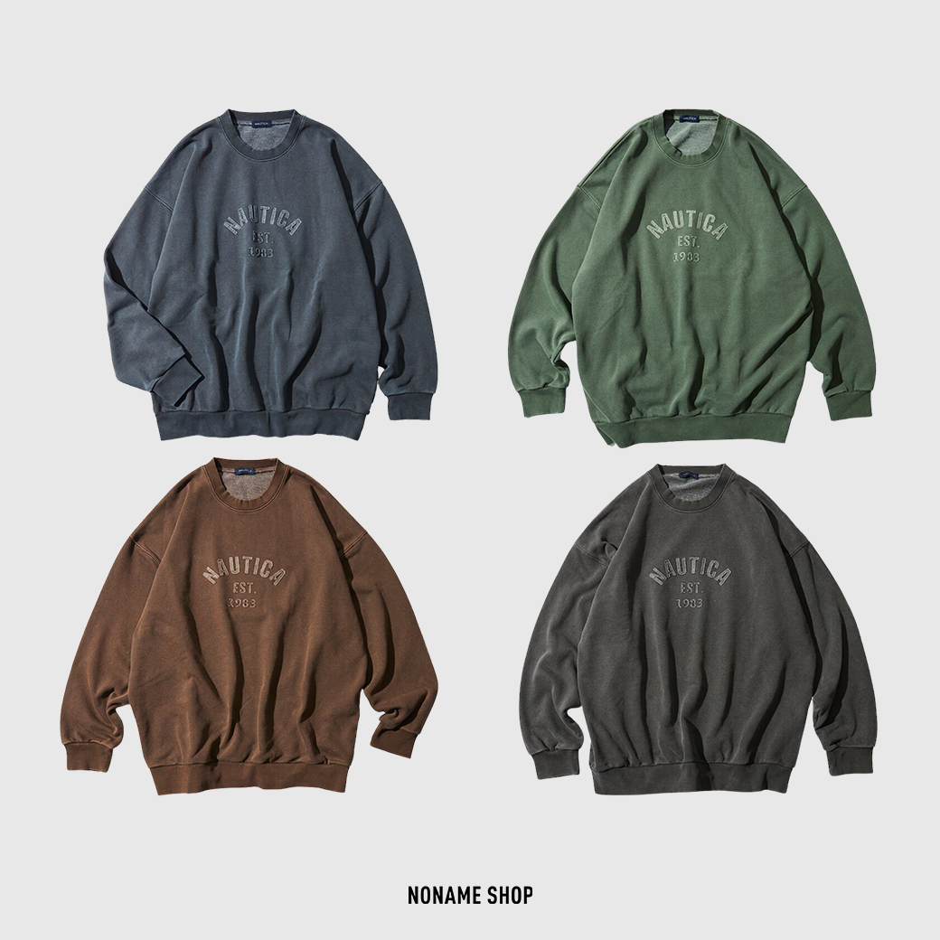 NAUTICA JP ARCH LOGO 水洗 大學T 1983 四色 (男款)