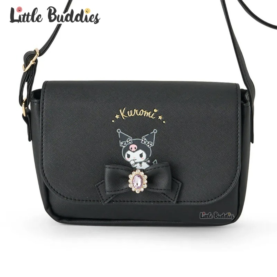 日本 Sanrio PU皮蝴蝶結寶石款斜揹袋