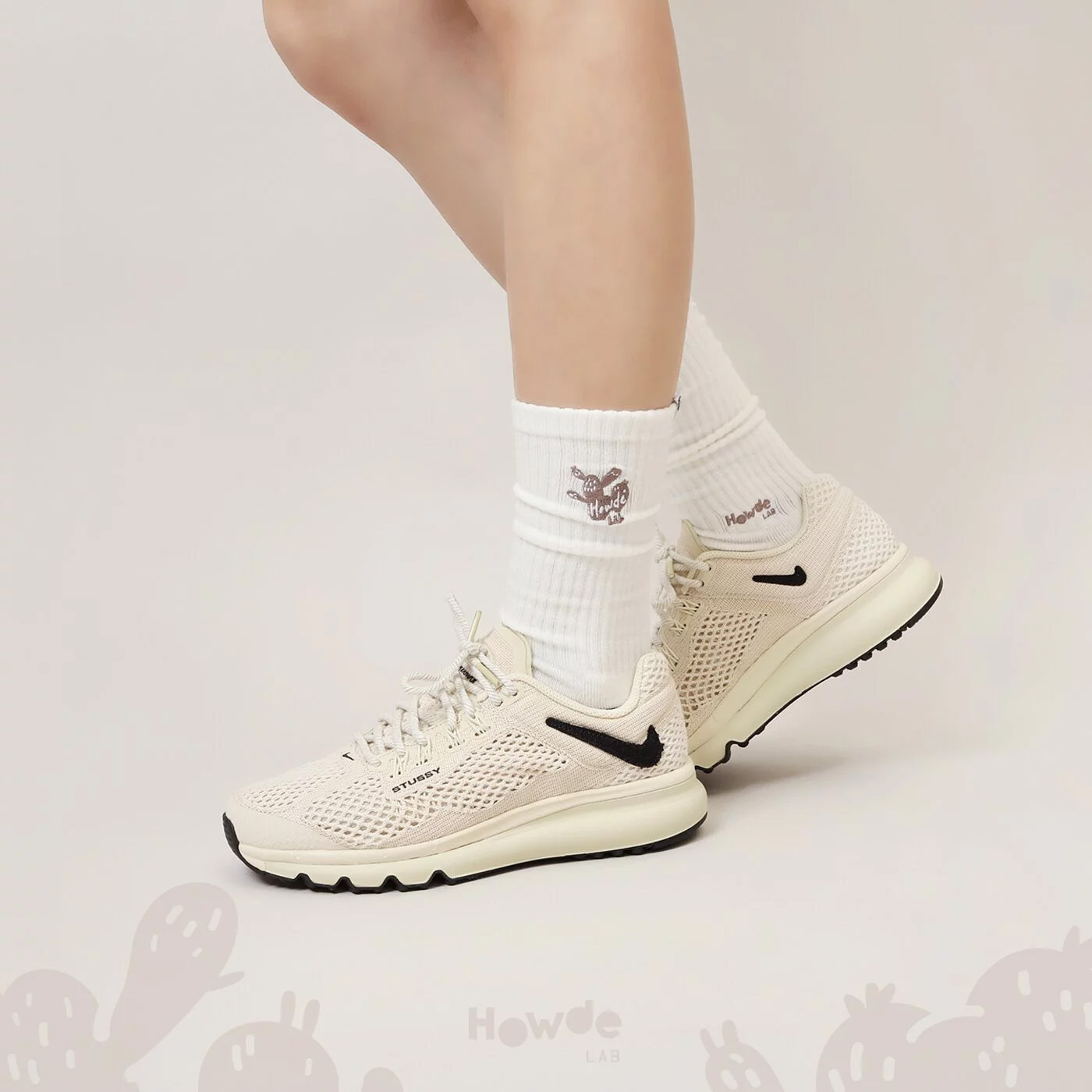 HOWDE LAB " Cactus 可可仙人掌 " 改版加長 刺繡 抗菌 咬標 長襪 高筒襪 造型襪【22SS04】