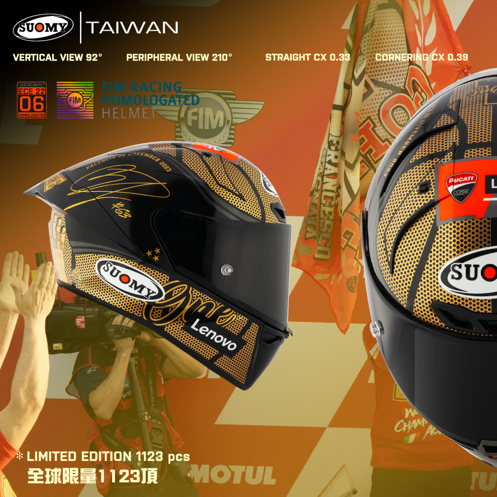 SUOMY S1-XR PECCO WORLD CHAMPION 2023 GOLDEN LE 全罩 S1XR