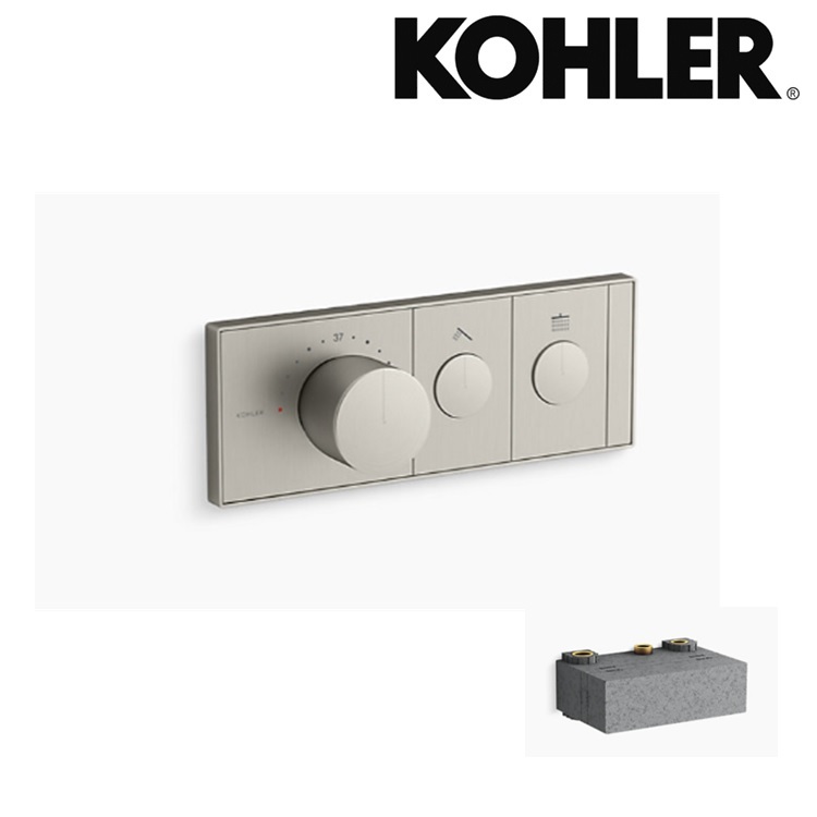Kohler "Anthem" K-26346T-9-BN + K-26340T-NA Two Outlet Recessed Thermostatic Valve Control