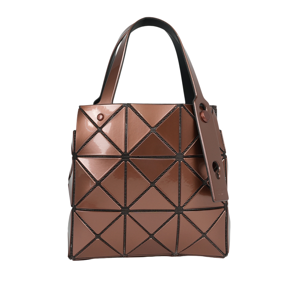 【ISSEY MIYAKE三宅一生】BAO BAO CARAT 3X3 亮面手提小方盒(焦糖棕)AG610 44