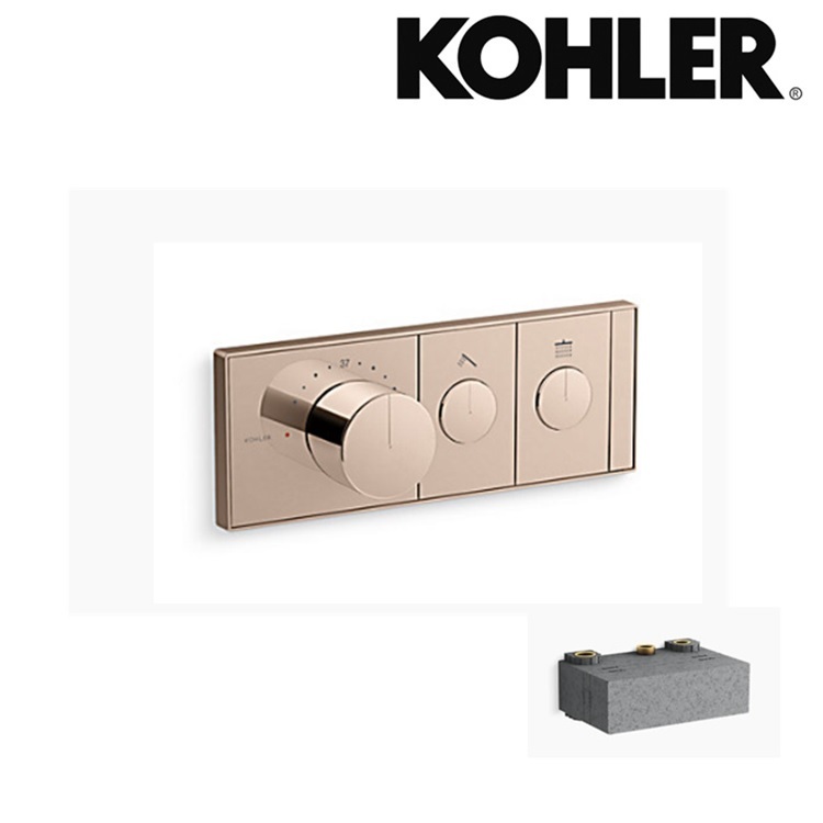 Kohler "Anthem" K-26346T-9-RGD + K-26340T-NA Two Outlet Recessed Thermostatic Valve Control