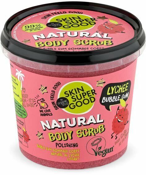 Organic Shop SKIN SUPER GOOD Natural荔枝泡泡糖天然身體磨砂膏 360ml
