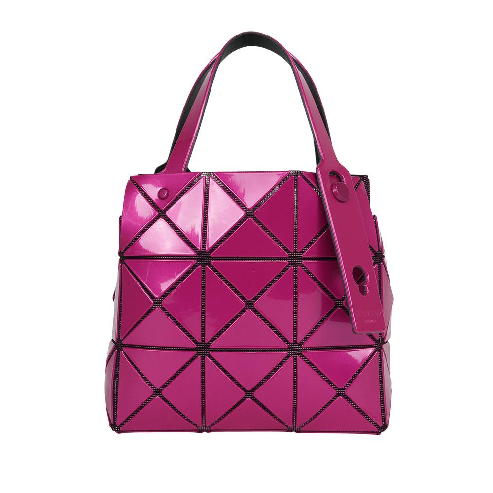 【ISSEY MIYAKE三宅一生】BAO BAO CARAT 3X3 亮面手提小方盒(薔薇紅)AG610 22